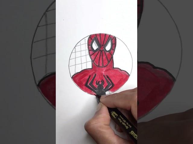 Easy Drawing Spider-Man #spiderman #shortsfeed #shortstoday #ytshorts #art #howtodraw