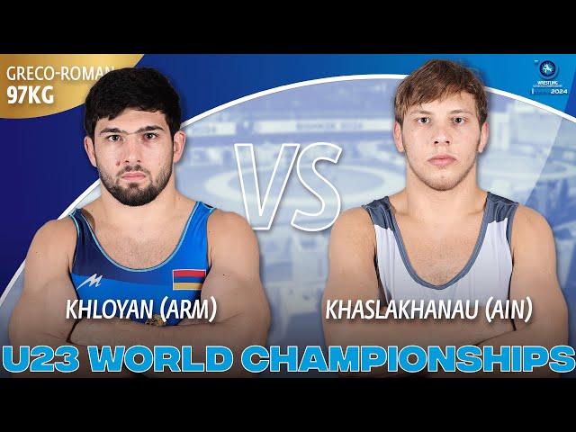 Hayk KHLOYAN (ARM) vs. Abubakar KHASLAKHANAU (AIN) | 2024 U23 World C'ships | Gold Medal | GR 97Kg