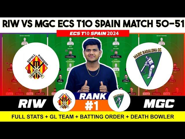 RIW vs MGC , RIW vs MGC  Prediction, RIW vs MGC ECS t10 Spain 50TH Team Today