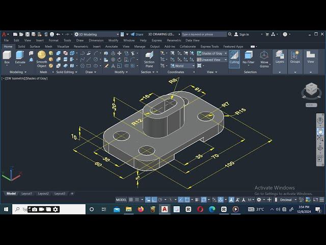 AUTOCAD 3D TUTORIAL FOR BEGINNERS - 01