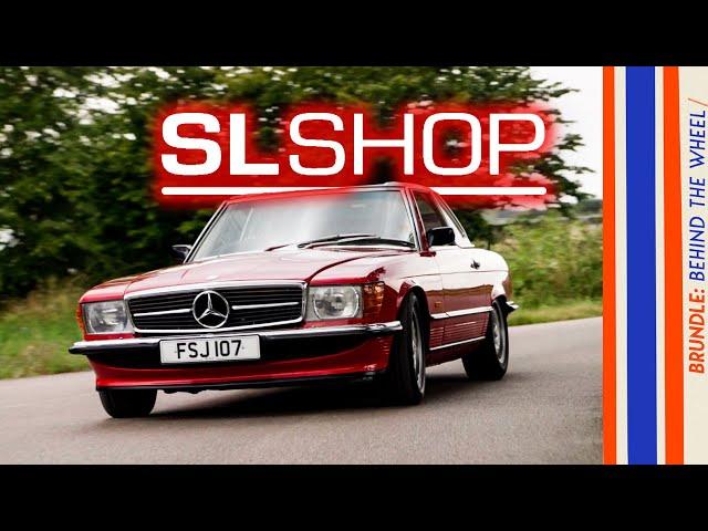 SL Shop Mercedes Benz R107 SL300 Restomod Driven!