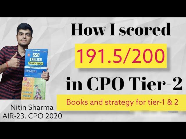 How I scored 191.5 in SSC CPO Tier-2 | CPO 2022 | Books and strategy #ssccpo2022 #ssc #delhipolice