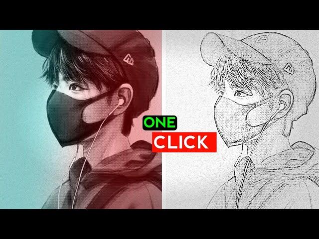 One Click Photo To Pencil Sketch | Photo Ka Sketch Kaise Banaye drawing️ | Free Sketch Draw