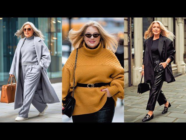 WINTER STREET STYLE Every Woman Over 60 Needs to Try! | SUPER STYLISH OUTFIT IDEAS |  Street Style