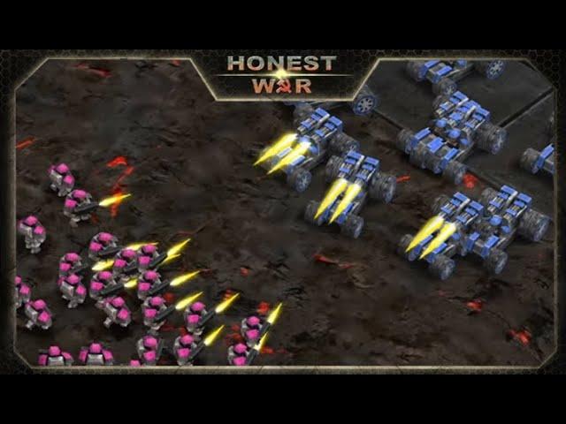 Honest War - 3D стратегия (RTS) БОЙ - 50 Миротворцев VS 10 Рысей