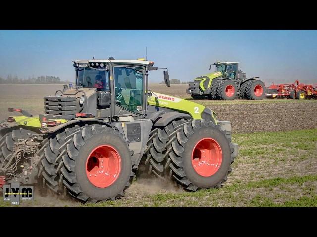 CLAAS BIG GIANTS ! 2x NEW Claas Xerion 12.590 Tractors. Bodenbearbeitung & Düngung 2024 / JVM Farms