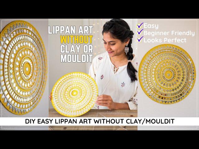 Lippan ART without using Clay  or MouldIt| Easy DIY Lippan Art for Beginners | Lippan ART Mirror ART