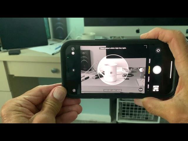 How to use the portrait feature high key light mono on iPhone 12 camera