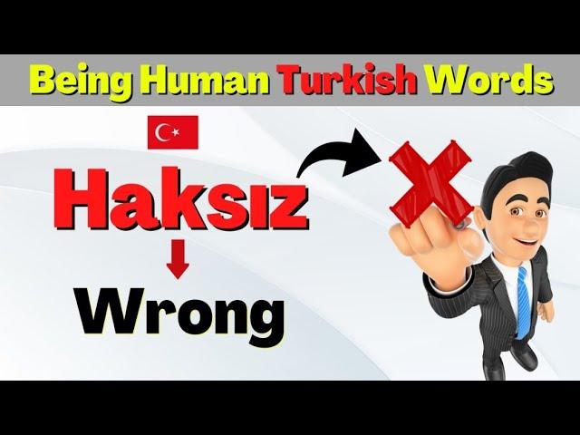 Being Human Turkish Words for Daily use - Learn Turkish Words ANIMATED