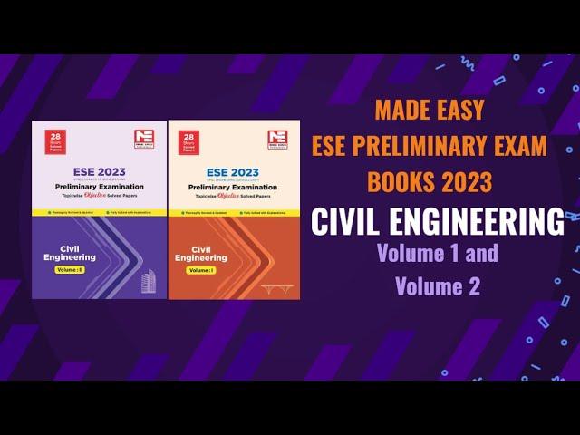 ESE CIVIL ENGINEERING | PRELIMINARY EXAM BOOKS | MADE EASY PUBLICATIONS | 2023