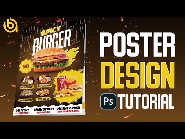 Design Fast Food Poster in Photoshop  Photoshop Tutorial in malayalam
