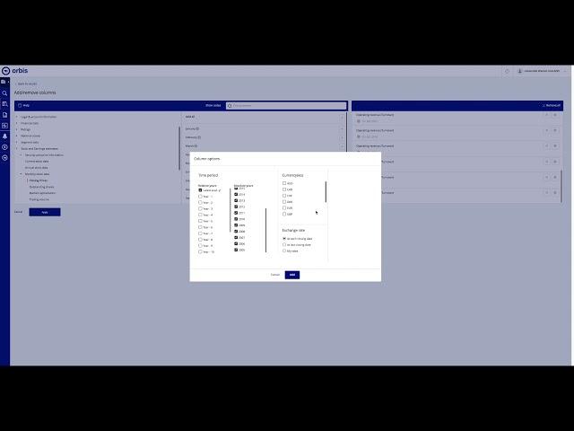 Schnelleinstieg | ORBIS Datenbank | Datenexport