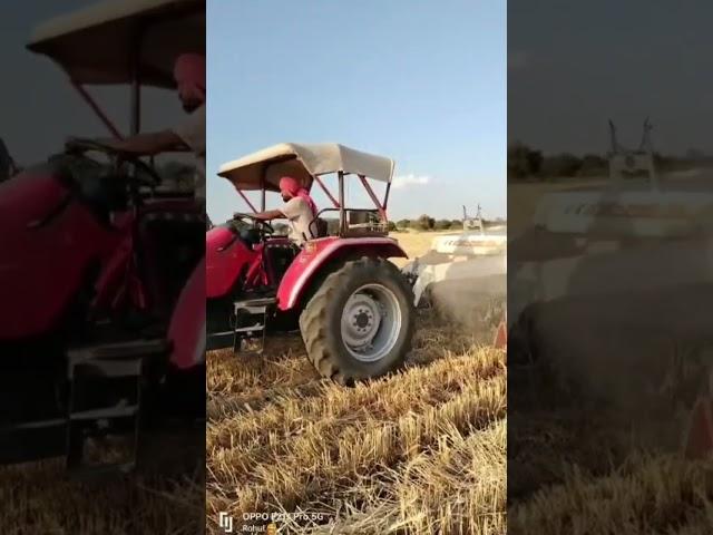 new ksa straw reaper run by Mahindra Arjun novo 605 di-i super performance #farming #shorts#trending