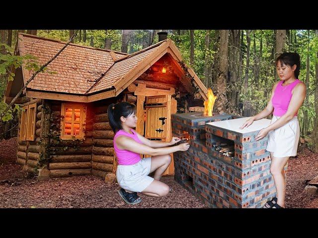 I Built a Luxury Kitchen in My Biggest Log Cabin | Construction Girl’s Masterpiece