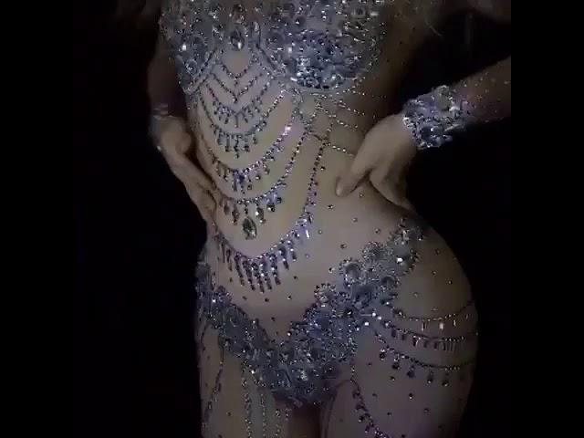 Woman's Sexy Beyonce Inspired Rhinestone Leotard Bodysuit Ideal for Clubwear / Stagewear and Drag