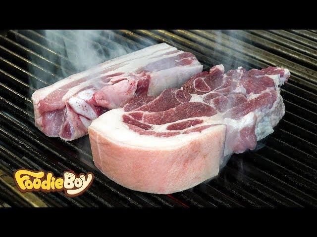 제주도에서 만난 최강 비주얼 흑돼지 근고기 / Grilled black pork - Korean Street Food