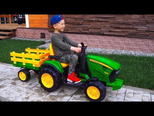 Unboxing mini TRAKTORS - Excavators! Senya Ride on Power Wheel Tractors / Tractors Broken DOWN