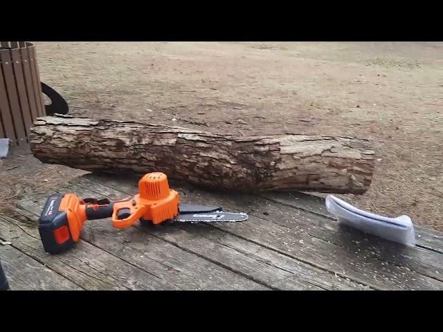 TARANZY 6" Cordless Compact Lithium Battery POWERED Chainsaw Review Part 2