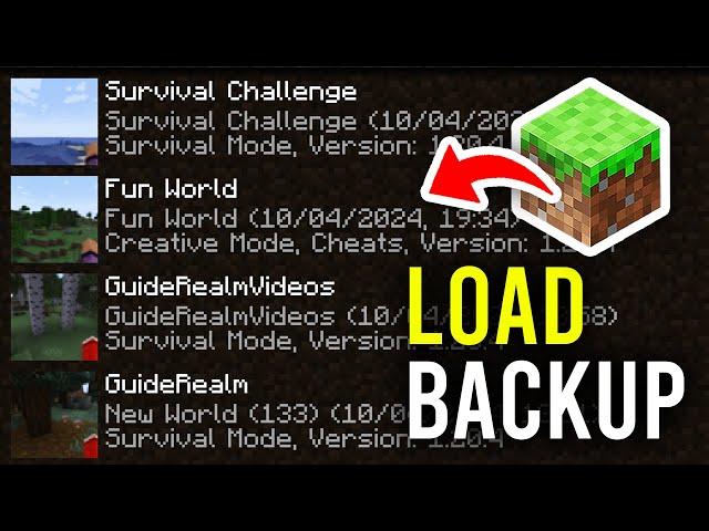 How To Load Backup In Minecraft (Restore/Recover) - Full Guide