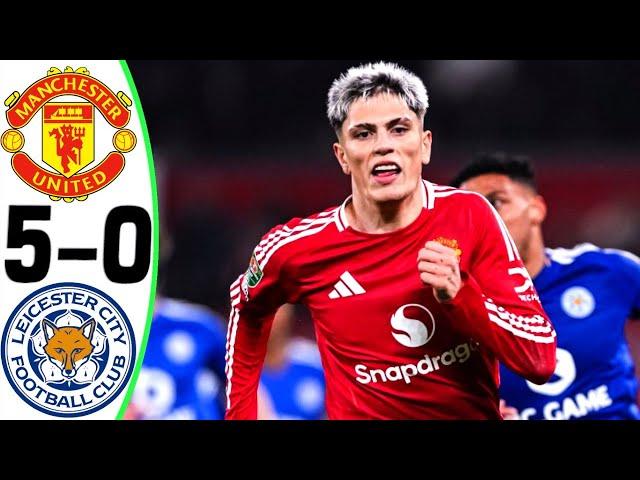 Manchester United vs Leicester City 5-0 - All Goals and Highlights - 2024  GARNACHO