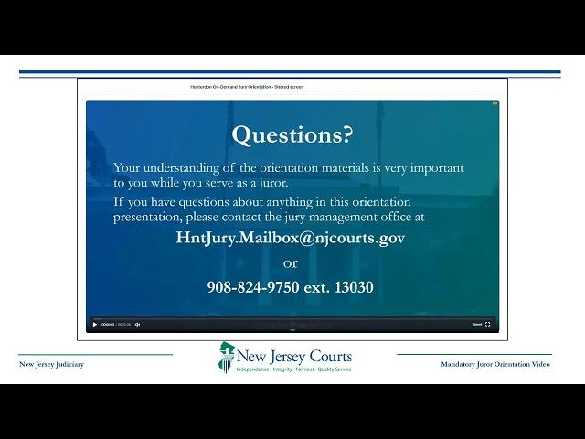 My Jury Service MJS: Mandatory Juror Orientation Video