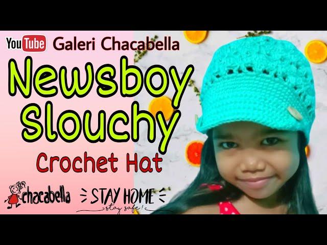 ow to Crochet Newsboy Slouchy Hat, Crochet Winter Hat Pattern for Beginners @Galeri Chacabella