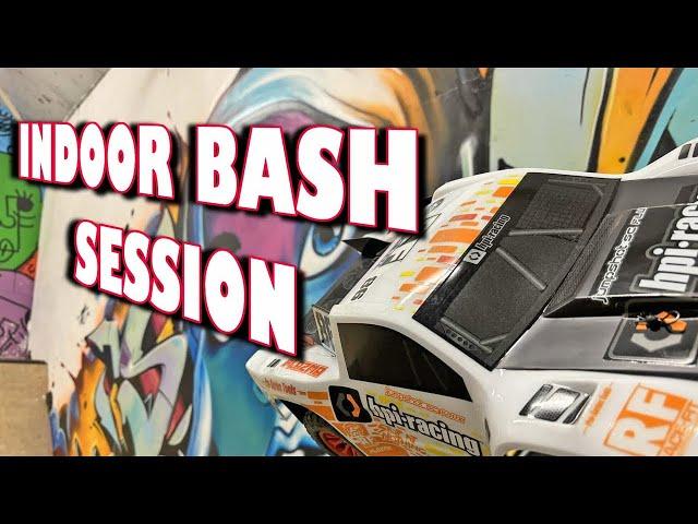 INDOOR BASH AND OUTDOOR TRACK WITH NEW HPI RACING CAR