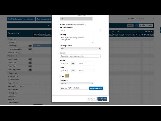 Auftragsplanung PlanBar365 - digitale Plantafel für das Handwerk | EINFACH - SMART - PLANEN planbar