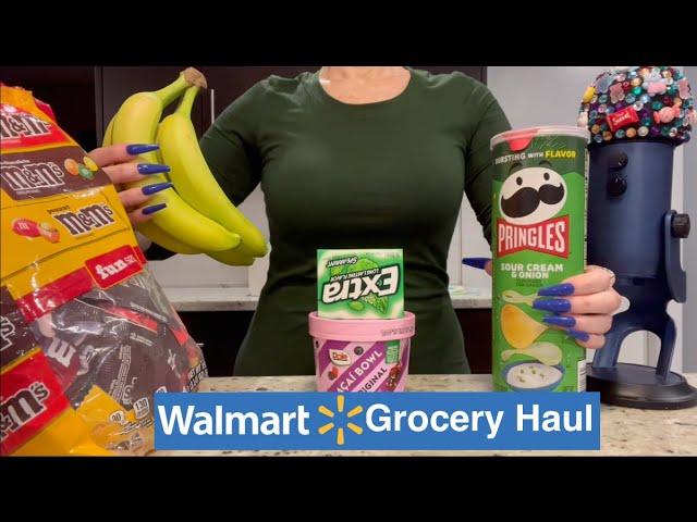 ASMR Gum Chewing Walmart Grocery Haul | Whispered