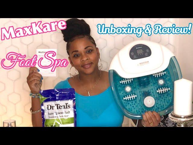 MAXKARE FOOT SPA REVIEW & UNBOXING | DR. TEALS EUCALYPTUS & SPEARMINT EPSOM SALT