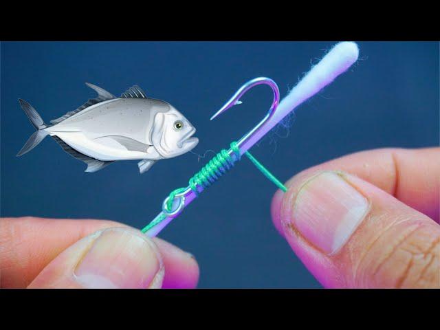 Many don't know ! fishing knot using a cotton bud | Hack Tools Fishing 2023