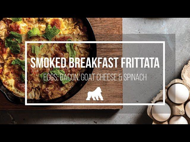 How to Make Smoked Breakfast Frittata Recipe: Eggs, Bacon, Goat Cheese, Spinach on a Silverbac Grill