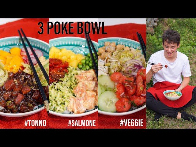 3 POKE BOWL, le INSALATE DI RISO HAWAIANE colorate, facili e veloci - Pokè Bowl hawaiano -  BOWLS