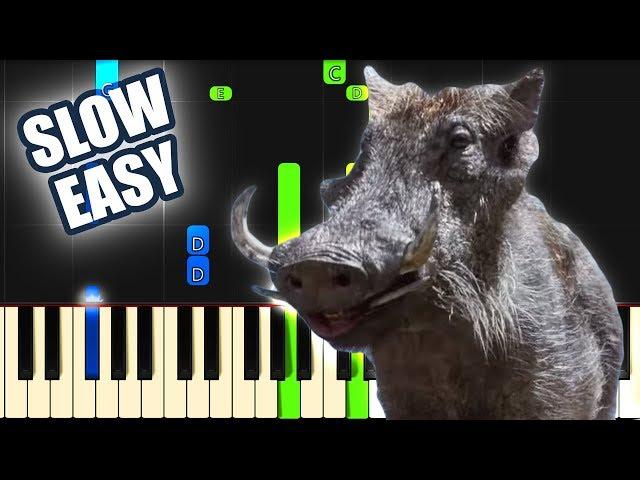 Hakuna Matata - The Lion King 2019 | SLOW EASY PIANO TUTORIAL + SHEET MUSIC by Betacustic