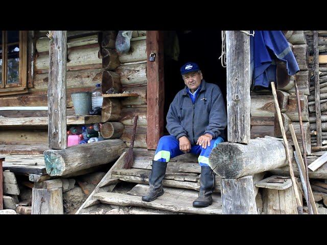 Living your whole life alone in a mountain hut is far from civilization. Hard life in wild forests.