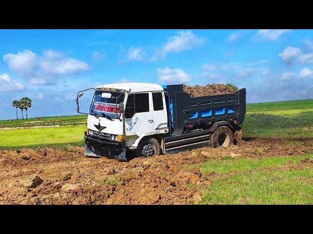 Dump Truck Stuck in Deep Mud & Recovery By Cat Excavator #Ep2293