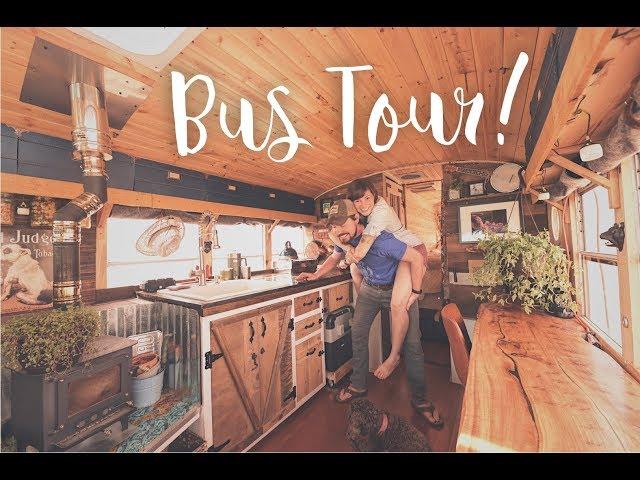 Bus Conversion Tiny House Tour | Off Grid Solar School Bus Home