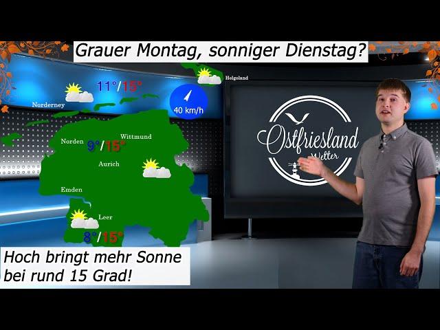 Montag letzter Regen, danach sonniger bei rund 15 Grad! Wetterbericht für Ostfriesland und die Küste