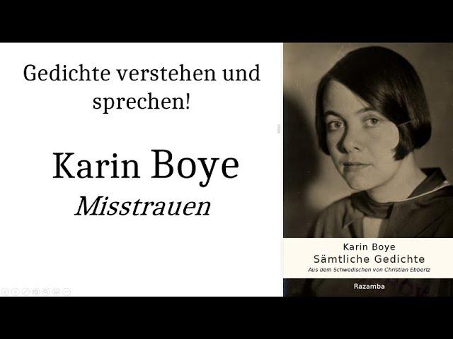 Karin Boye verstehen: Misstrauen (Gedichte-Karaoke 188) - Übersetzung (c) Christian Ebbertz