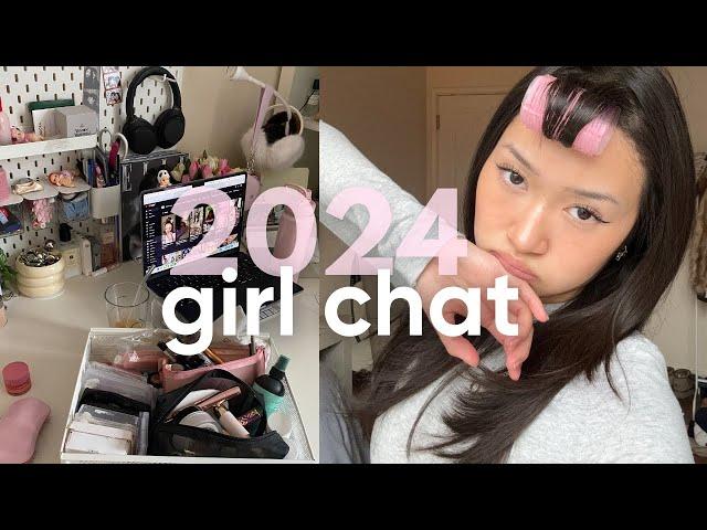 GRWM like we are on *FACETIME* | 2024 goals, skincare, makeup routine, kdramas