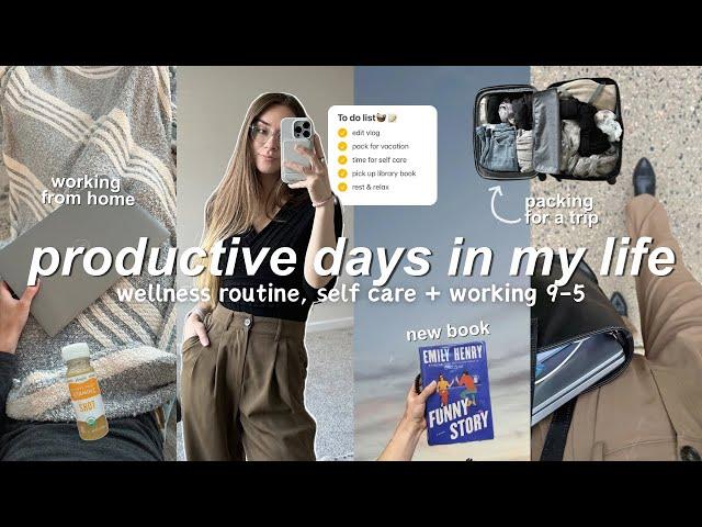 *busy* work days in my life | wellness routine, amazon haul, prep + pack with me for vacation