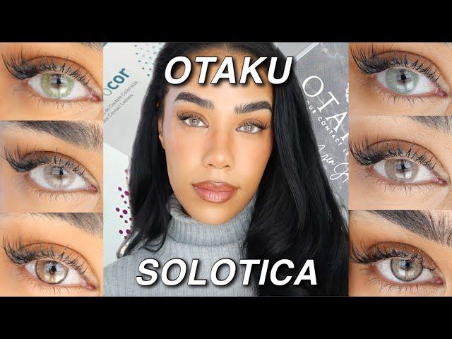 OTAKU VS. SOLOTICA! Comparing The Most Natural Color Contacts On Dark Brown Eyes | Solotica Dupes
