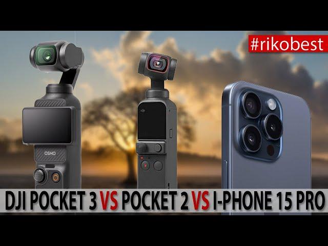 DJI POCKET 3 VS Pocket 2 VS IPhone 15 Pro - Pocket 3 really better? Low light test!!