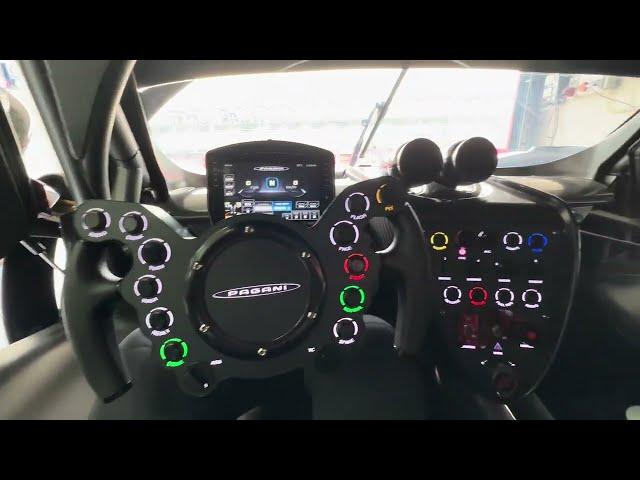 2 minutes of Huayra R pushed to FULL RPM at Imola race track - Passenger view