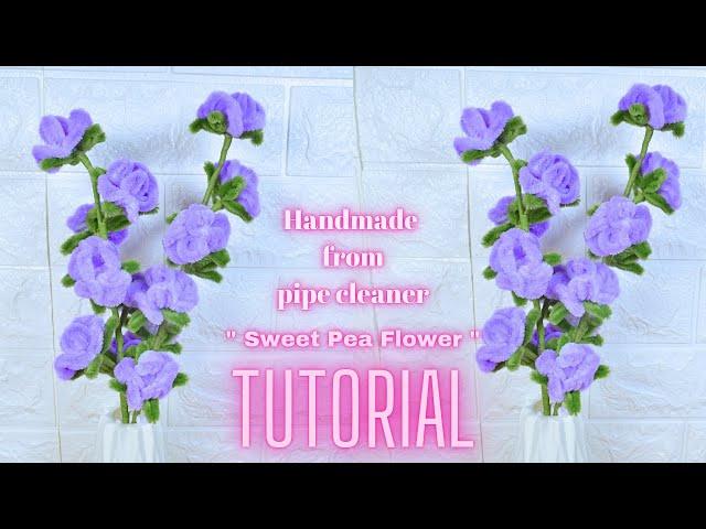 Handmade sweet pea flower from pipe cleaners | Chenille wire flowers