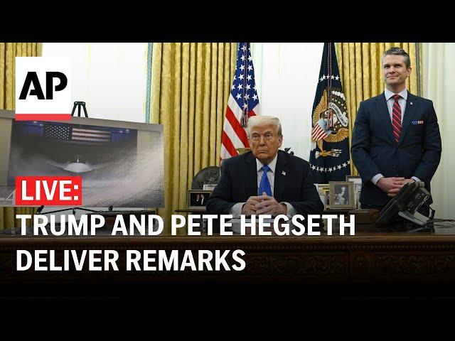 LIVE: Trump and Pete Hegseth deliver remarks at the Oval Office