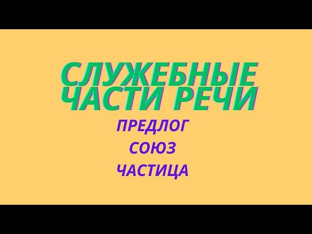 Части речи в русском языке. Служебные части речи.