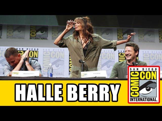 Halle Berry Chugs A PINT OF WHISKEY At The Kingsman The Golden Circle Comic Con Panel
