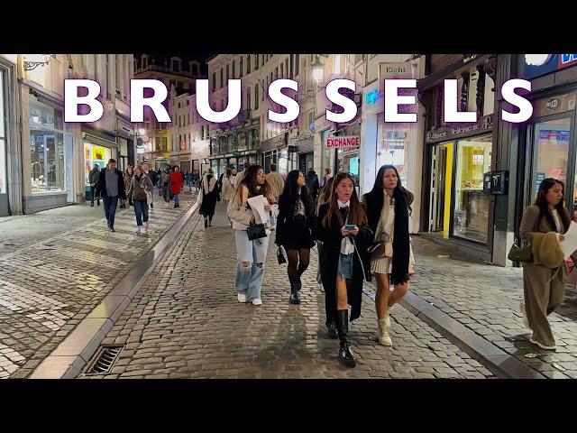 BRUSSELS- Belgium Saturday Nightlife | Brussels Night Walking Tour | The BEST Night Hotspots 