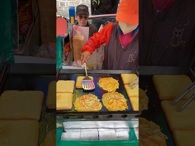 Korean Street Egg Toast - Korean Street Food #shortsvideo